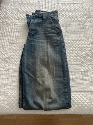 Pantalones Baggy Bershka Azul y Negro