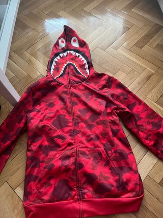 BAPE Sudadera  Roja Camuflaje Tiburón