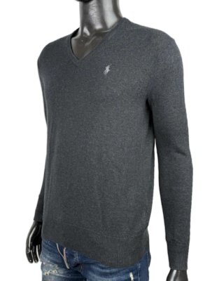 Polo Ralph Lauren Maglione V Uomo XS Grigio Cotone