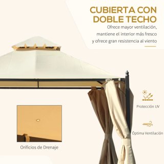 Cenador Gazebo 3x3m Doble Techo