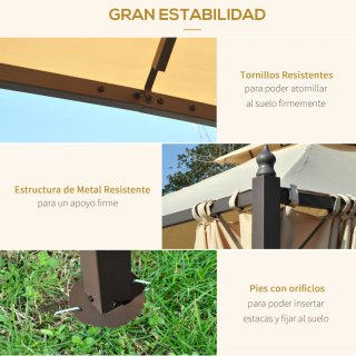 Cenador Gazebo 3x3m Doble Techo