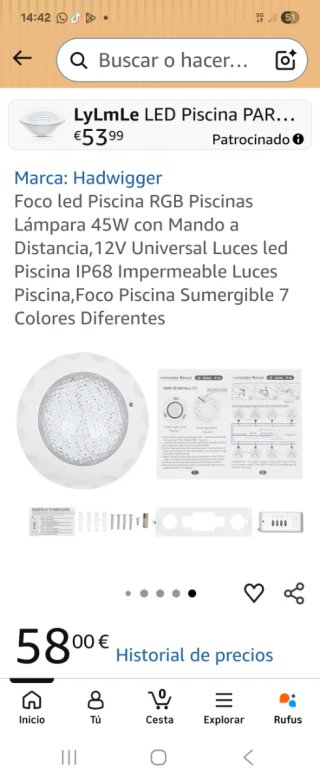 Foco LED Piscina RGB Hadwigger 45W