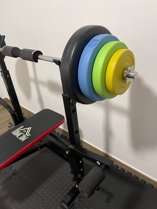 Banco Musculación Multifunción + Barra