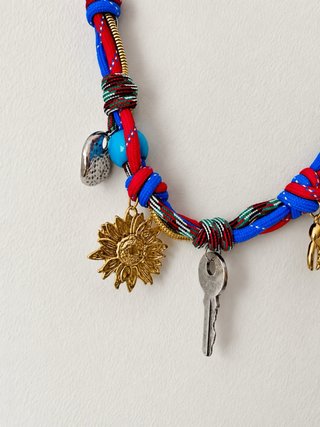 Collar Zara Cuerda Abalorios Llave