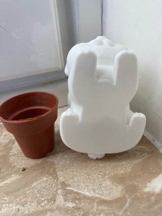 Vaso decorativo coniglio bianco 3D (no piante)