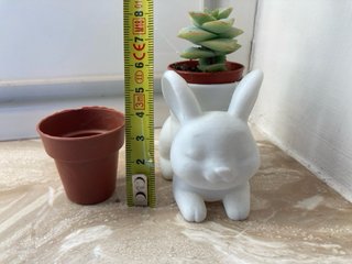 Vaso decorativo coniglio bianco 3D (no piante)