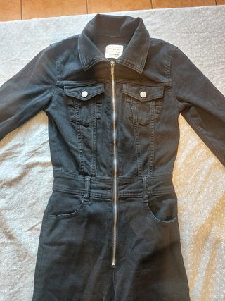Mono tejano negro con cremallera