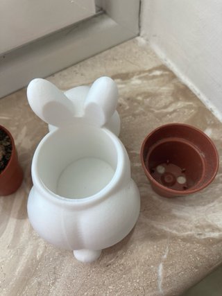 Vaso decorativo coniglio bianco 3D (no pianta)