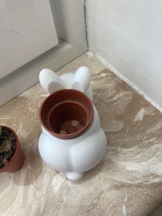 Vaso decorativo coniglio bianco 3D (no pianta)