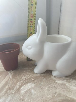 Vaso decorativo coniglio bianco 3D (no pianta)