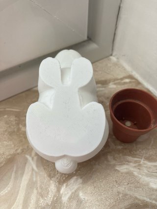 Vaso decorativo coniglio bianco 3D (no pianta)