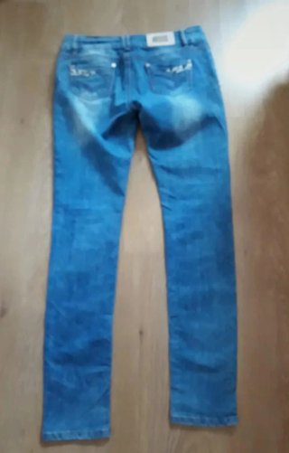 Vaqueros Black Bat Mujer Azul