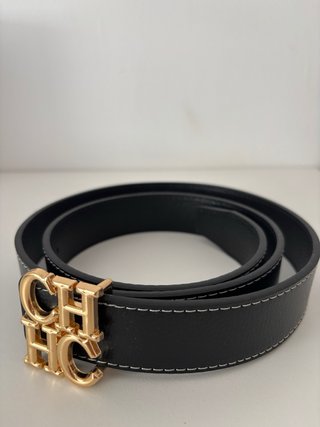 Cinturón Carolina Herrera CH Negro Dorado