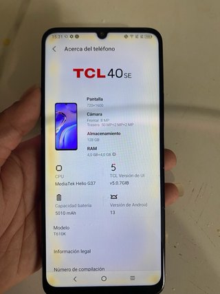 TCL 40 SE Smartphone Negro