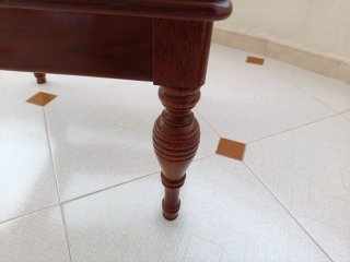 Mesa de centro madera y cristal 56x43cm