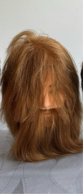 Cabeza maniquí pelo natural con barba