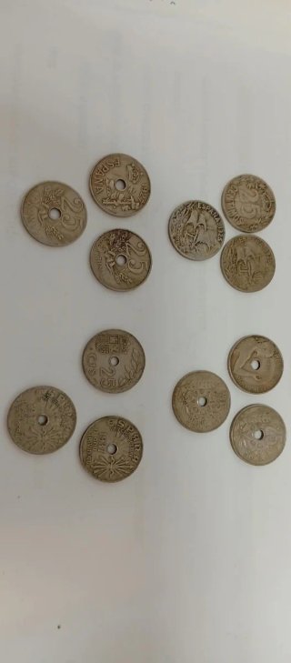 Lote 12 monedas 25 céntimos peseta
