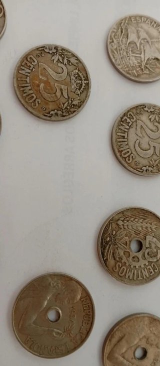 Lote 12 monedas 25 céntimos peseta