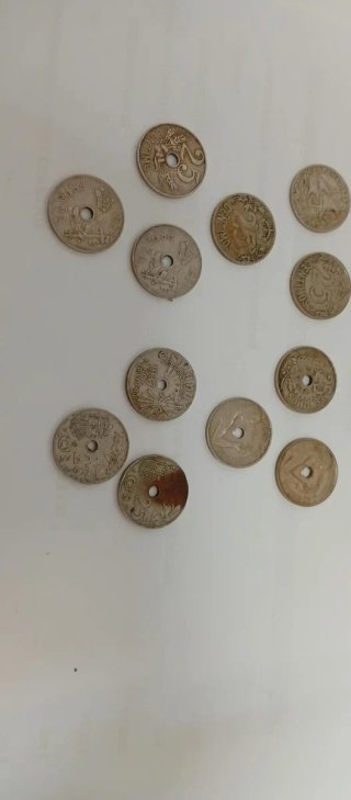 Lote 12 monedas 25 céntimos peseta