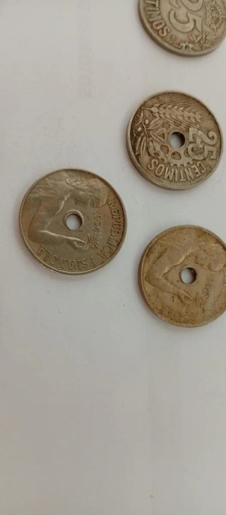 Lote 12 monedas 25 céntimos peseta