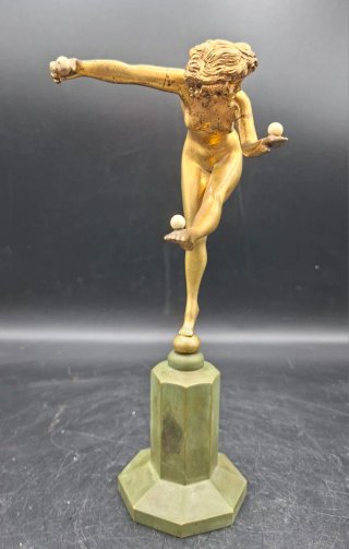 Figura Art Decó Bailarina Malabarista Firmada