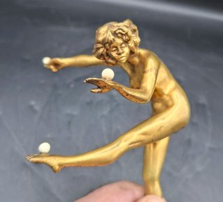 Figura Art Decó Bailarina Malabarista Firmada