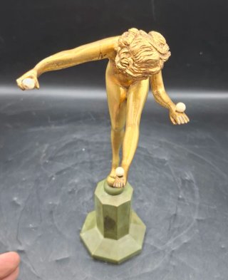 Figura Art Decó Bailarina Malabarista Firmada