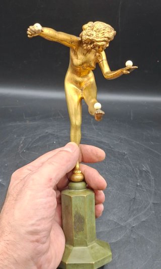 Figura Art Decó Bailarina Malabarista Firmada