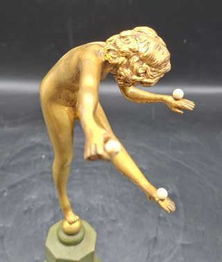 Figura Art Decó Bailarina Malabarista Firmada