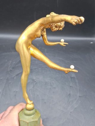 Figura Art Decó Bailarina Malabarista Firmada
