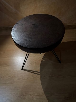 Mesa auxiliar madera y metal