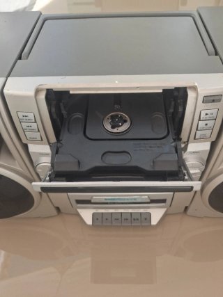 Radio Sanyo Cassette CD Gris/Plata