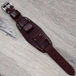 Correa de reloj Bund Cuff Cuero Negra 18-26mm