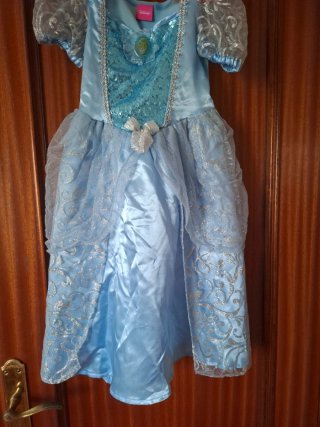 Vestido Princesa Azul y Plateado