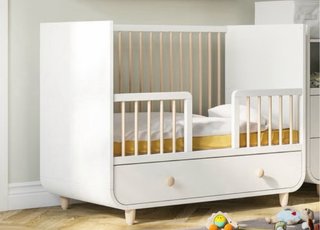 Cuna evolutiva blanca con cajón