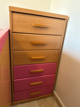 Cajonera grande madera y rosa