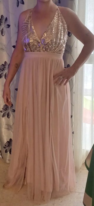 Vestido de fiesta lentejuelas y tul