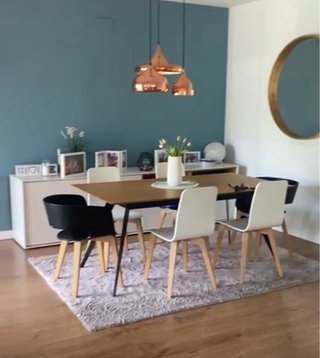 Pack 6 Sillas Comedor Madera Blancas y Negras