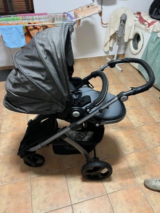 Carrito de bebé 3 piezas gris se puede rebajar