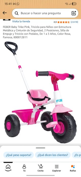 Triciclo Feber Baby Trike Pink Rosa