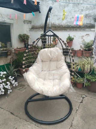 Sillón Huevo Colgante Beige Nuevo