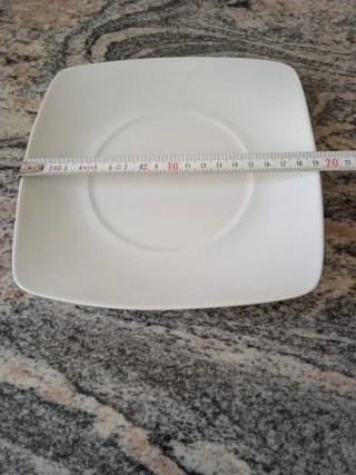 Vajilla porcelana blanca cuadrada