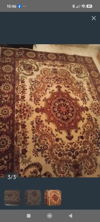 Alfombra Persa Beige y Roja
