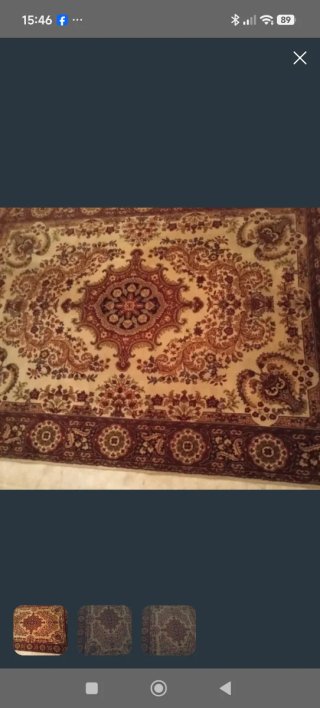 Alfombra Persa Beige y Roja