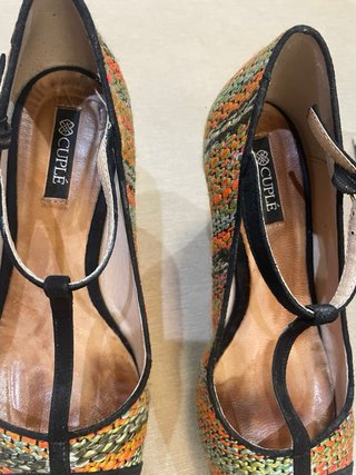Zapatos Cuplé Talla 40 Tacón Multicolor