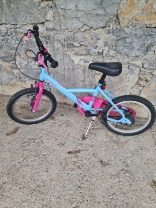 Bicicleta Btwin 16 azul y rosa