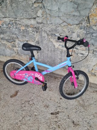 Bicicleta Btwin 16 azul y rosa