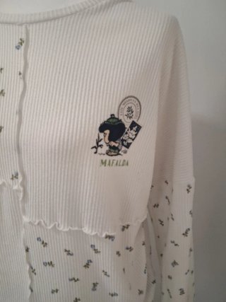 Pijama Woman Secret Blanco Estampado, como nuevo