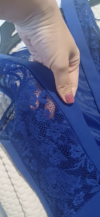 Vestido azul encaje talla S/M