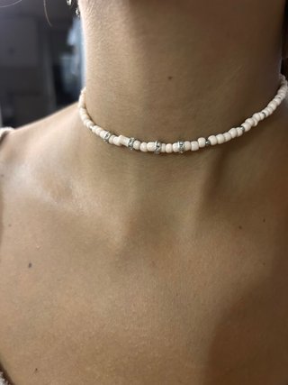 Collana Bijoux Rosa e Argento